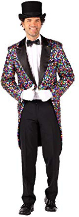 T2452-9901-XXL bunt Multicolor Herren Pailletten Frack-Jacke Partykostüm Gr.XXL