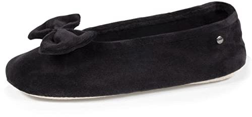 Isotoner Chaussons Ballerines Femme Grand nud,Noir,41/42 EU