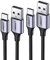 UGREEN USB C Kabel 1M+2M USB auf USB C Kabel Nylon Geflochten Ladekabel kompatibel mit S24 S23 S22 S10 A73 A72 A53 Tab S6 Lite iPhone 15 Pro15 Pro Max P30 Lite Mi 10