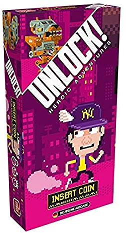 Asmodee, Unlock! – Insert Coin, Familienspiel, Rätselspiel, 1-6 Spieler, Ab 10+ Jahren, 60+ Minuten, Deutsch