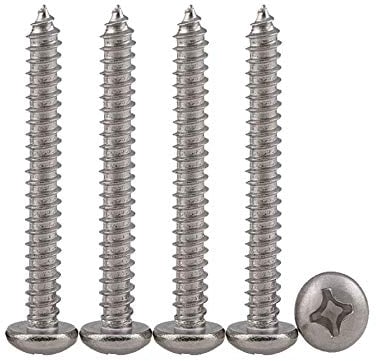 Drenky 50 Stück Holzschrauben 4x60 mm Panhead Schrauben Aus Edelstahl Rostfrei A2 Kreuzschlitz Vollgewinde m4 Schrauben Spanplattenschrauben mit Pankopf Selbstschneidende Schrauben Universalschrauben