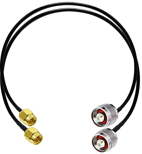 TUOLNK N Typ auf SMA Koaxialkabel RG58 N Stecker auf SMA Stecker Wifi Antennen Verlängerungskabel 20 Zoll (50cm) HF Koax Pigtail Kabel für Zwei Wege Funkanwendungen 2er Pack