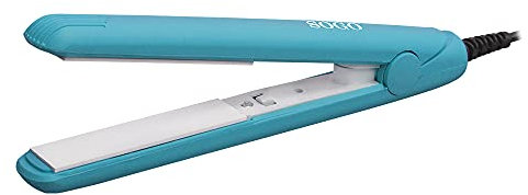 Sogo Mini Plancha de Cabello Personal Azul para Viajar - Portátil y Versátil con Placas de Cerámica, 25W, Compacta y Funcional (SS-3802)