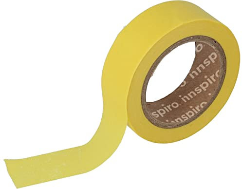INNSPIRO Masking Tape Washi Tape gelb 15 mm x 10 m. Serie Lisa Basics
