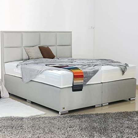 PAARA Boxspringbett Monaco | Antirutsch-Matten | Royal-WS® Taschenfederkern Matratze mit GELAX® Topper Kern | Made in Germany (140 x 200 cm)