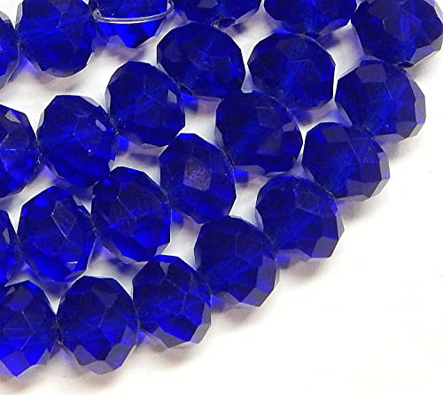 120 cuentas de cristal checas de Bohemia de 4 mm, perlas checas de cristal con circonita tallada, 1 hebra (azul cobalto)