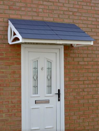 Cosgrove Lean-To Door Canopy from UK Canopies - Made from UV-Stabilised Polymers for minimal maintenance (144cm, Grey)