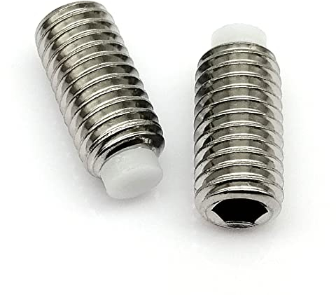 TUBEAU 2/5 Stück M3 M4 M5 M6 M8 M10 304 A2-70 Edelstahl Innensechskant Innensechskant Kunststoff Nylon Endpunkt Spitze Madenschraube Stellschraube (Size : 5pcs M8x16mm)