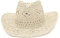 EOZY Men & Women's Summer Cowboy Cowgirl Straw Hat Hollow Out Style Roll Up Brim Beach Sun Hat for Ladies Khaki