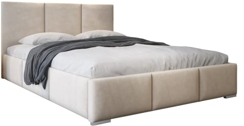 GRAINGOLD Polsterbett Lovro mit Bettaksten und bequemer Kopfstütze - Elegantes, modernes Schlafzimmerbett - große Auswahl an Stoffen - Doppelbett 180x200