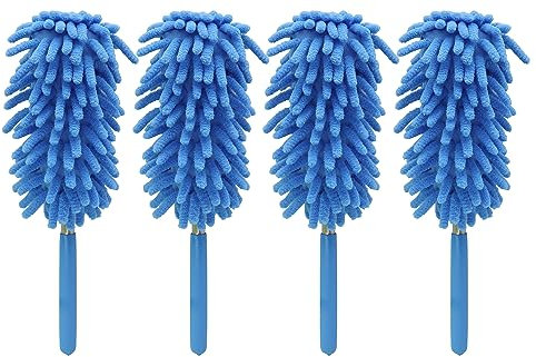 ZdyCGTime Polvo de Limpieza expandible de Microfibra, Polvo de Mano Desmontable y Limpio, para Limpiar automóviles, computadoras, Aire Acondicionado, televisión y Otros Productos(4pack, Azul)