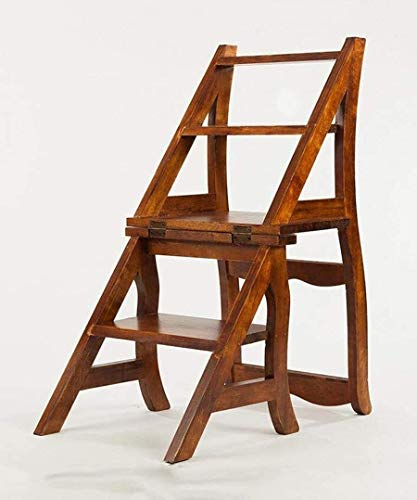 ZAANU Holzhocker, stabile Holzleiter, multifunktionale Holzleiter, Stuhl, verdickter Bibliotheks-Treppenstuhl, tragbare Lichtleiter, Garten-Werkzeugleiter, Loft-Küche