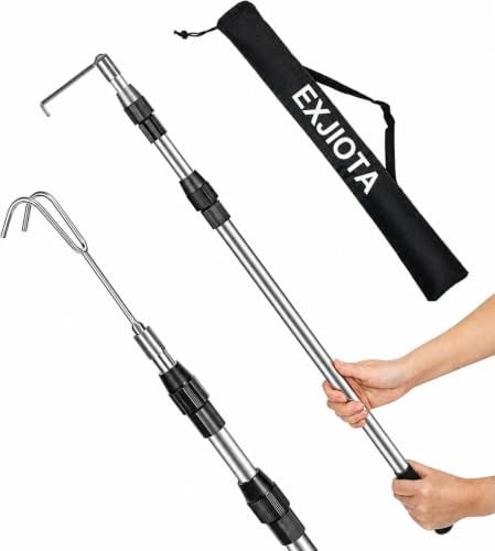 EXJIOTA Truck Cargo Grabber, 6 FT Truck Bed Reach Tool with 2 Hooks | Truck Bed Grabber Tool Truck, Truck Bed Hook for Pickup Truck Grabber Tools Truck Bed Accessories