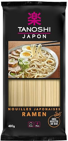 TANOSHI - Ramen à Cuire - Nouilles Japonaises - Pour 4 Personnes - Préparation en 4 min - 400 g