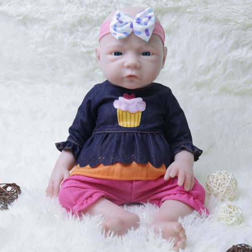 COSDOLL Reborn Puppe Lebensechte Babypuppen - 45cm Reborn Puppen Junge Vollsilikon Lebensecht, Geschenke für 3+ (35cm, Mädchen B)