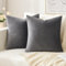 Slozzi 2er Set Samt Kissenbezüge Haushalt Dekokissen Dekorative Kissenhülle Weich Sofakissen für Sofa Schlafzimmer Wohnzimmer 45x45 cm Dunkelgrau