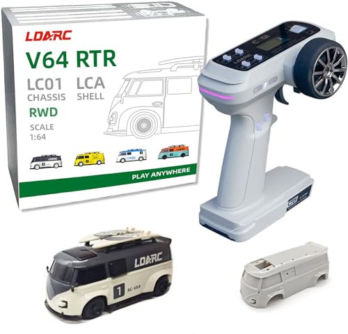 LDARC 1:43 Scale Mini RC Crawler RTR RC Rock Truck 4x4 2.4GHZ Hobby Grade Remote Control Car Model Vehicle RC Buggy (V64-Grey)