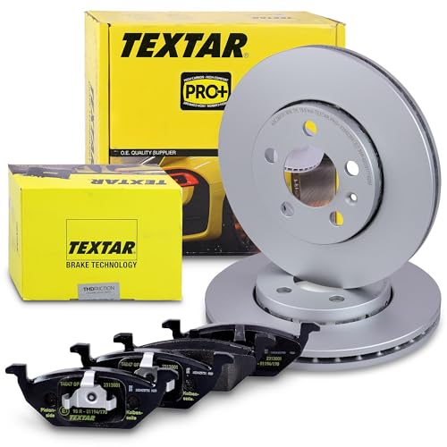 TEXTAR Bremsenset Vorderachse inkl. Bremsscheiben vorne Ø 256 mm außenbelüftet und Bremsbeläge vorne Kompatibel mit VW B O R A, GOLF, POLO, AUDI A1, A3, SEAT IBIZA, LEON, SKODA FABIA, OCTAVIA
