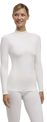 FALKE Women's Warm Turtleneck W L/s Sh Functional Yarn Quick Dry 1 Piece Base Layer Top, White 2860, S