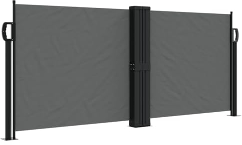 vidaXL Seitenmarkise, Wandmarkise Ausziehbar mit PU-Beschichtung, Windschutz für Balkon Terrasse Garten, Sichtschutz Markise, Anthrazit Polyester