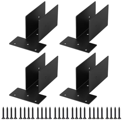 Oniissy Kit de 4/8/40 supports de tonnelle de 5,1 x 10,2 cm, supports de pergola, support de montage latéral supérieur, kit de bois pour tonnelle, terrasse, pergola, cabane en rondins d'extérieur (4