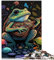 1000-teiliges Puzzle, Banjo spielender Frosch, für Erwachsene und Familien, Holzpuzzle, auffälliges Design, Größe: 50 x 75 cm
