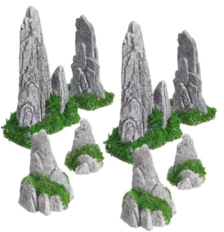 KOMBIUDA 8Stücke Teiliges Miniatur Simulierte Berglandschaft für Bonsai und Micro-landschaften Hochwertige Garten Deko für Zuhause und Restaurants