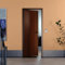 PORTE ITALIANE Top Security Defender - Puerta blindada de acero de clase 3 con revestimiento laminado de alta densidad 80/85/90 x 210 cm - Cerradura cilíndrica europea - Top Security Defender - Sensor