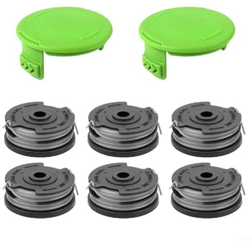 Alanmoship Filo Trimmer Bobina Linea Con Cap Kit di Ricambio Per Greenworks 40V Grass Trimmer Doppia Linea Spool Cap Set G40LT 21287