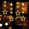 JORETLE 4er Set LED Weihnachtsbeleuchtung Fenster, 12 x LED Stern Weihnachtselemente,Weihnachtsdeko Bunte,Batteriebetrieben,Für Weihnachten Deko, Geburtstag