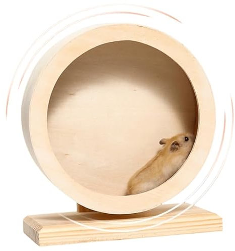 Hamster Laufrad,Geräuschloses Holz Hamsterrad,Meerschweinchen Übungsrad Ruhenest für Igel,Rennmäuse,Chinchillas,Kleintiere, (15cm)
