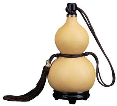 Botella De Calabaza Natural - Botella De Agua De Calabaza Seca Natural Con Cuerda De Borla | Botella Hueca De Calabaza China Con Tapa | Juego De Sake Con Botella De Sake Y Vino Para Exterior
