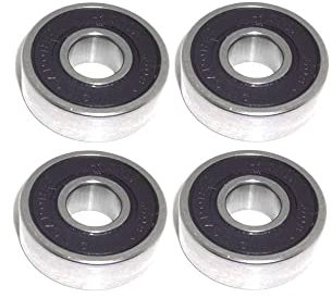 4x Kugellager 8x22x7 mm - 608 2RS Radial Rillenkugellager Wälzlager rcbay Chromstahl beidseitig gedichtet für 8mm Welle