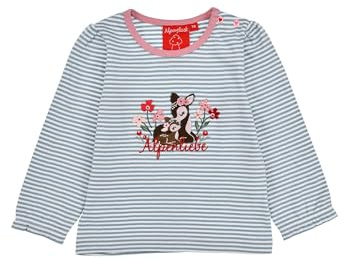 Bondi T-Shirt Langarm Geringelt ´Bambi´, Stripe Blue/Offwhite 74 Tracht Baby Mädchen Artikel-Nr.86921