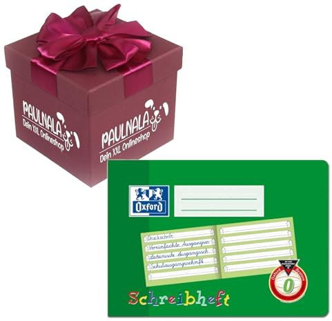 Oxford Schreiblernheft, A5 quer, Lineatur 0, 16 Blatt, grün inkl. Überraschungsgeschenk von Paulnala.de (1, Grün)
