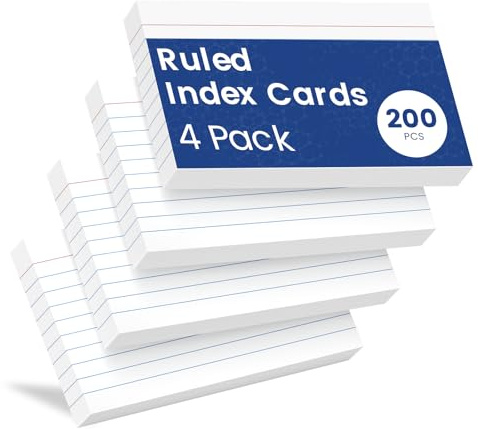 Flash Cards A6(10.2x14CM) Revision Cards, 200 PCS Index Cards Cue Cards