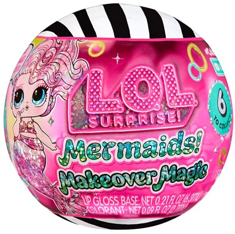 L.O.L. Surprise! Mermaids Makeover Magic Tots - DIY Wearable Lip Gloss for You and Your Doll, Mix and Create Makeup, Fun Water Play, 6 Dolls to Collect - for Ages 4+ Years