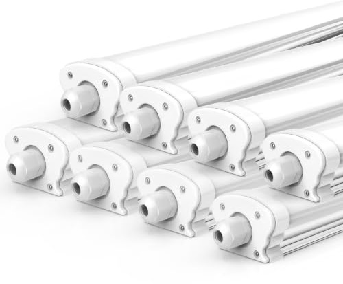 JESLED Feuchtraumleuchte LED Röhre 120CM, 6500K, 30W 5200 Lumen-8er Pack | Verknüpfbar IP65 Feuchtraum Werkstattlampe für Kellerleuchte, Nassraumleuchte, Feuchtraum Wannenleuchte