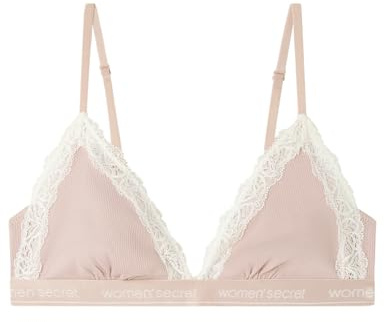 Women'secret Sujetador Triangular NATURAL Algodón Rosa, 95B