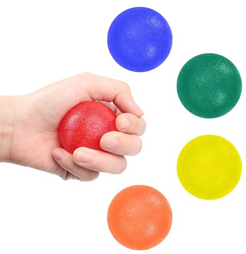 AOOWU Anti-Stress Balls, 5 Stücke Hand Therapy Ball, Hand Trainer 5Ebenen, Training Device, Kneading Ball, Finger Trainer Ball to Kräftigung von Hand, Finger Training, Lindert Stress Angstlinderung