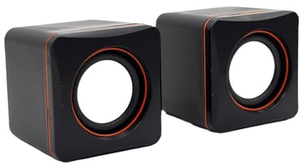 FROMCEO Altoparlante compatto con cavo per PC portatile desktop, cassa audio stereo portatile con design salvaspazio, altoparlanti per computer multimediali domestici