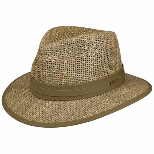 Stetson Stonebrook Traveller Strohhut Stoff Garniturband Damen und Herren Frühling Sommer