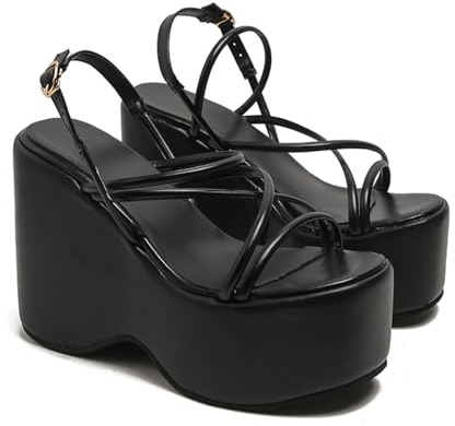 Chaussure Femme Ete Sandales Compensées Femme Cuir Femmes Plateforme Sandale A Talon Blanche Rouge Chaussures Été 43 Espadrille Compensees Respirant Taille 35 44 Nue Pied Noires Compensee Sandalette