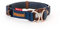 EzyDog Hundehalsband Nylon - Double Up - Hunde Halsband Stoff für Kleine, Mittelgroße und Große Hund, Reflektierend, Gepolstert, Verstellbar (M, Denim)