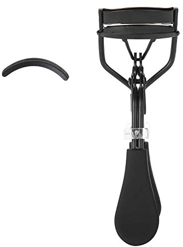 Professionelle Wimpernzange - 2 Farben Edelstahl Mit Silikon Ring Pad - Passend für Verschiedene Wimpern - Schwarz