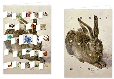 RASW094 - Albrecht Dürer Naturstudien Adventskalender-Doppelkarte - 12,5 x 18,5 cm mit Kuvert