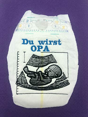 Du wirst OPA auf einer Windel bestickt mit Ultraschallbild