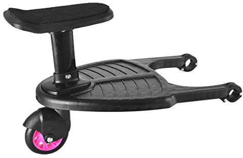 routinfly 2021 New Wheeled Board, Buggy Board mit Rädern Comfort Wheeled Board mit Adapter Kinderwagen Fahrt an Bord mit abnehmbarem Sitz, für Kinder bis 20 kg (Rosa)