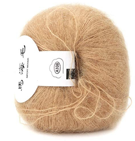 Tnfeeon Mohair Knit Soft Angora Langes Wollgarn Heiß mit Einer Häkelarbeit Beliebt für DIY Weave(Khaki)