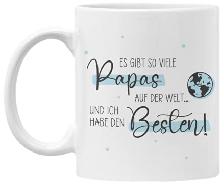 Vatertag Tasse Geschenkidee - Für den besten Papa | Es gibt so viele Papas auf der Welt und ich habe den Besten (Bester Papa - Henkel+Innen Weiß)